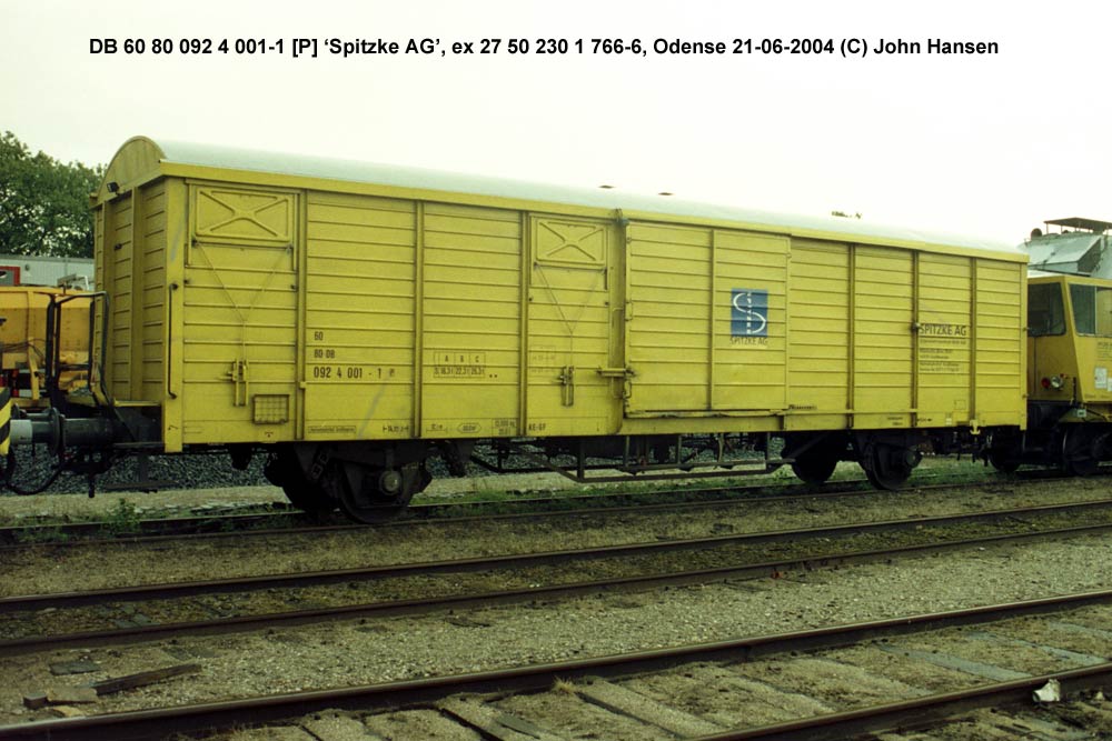 DB 60 80 092 4 001-1 [P] 'Spitzke AG', ex. DR Hbs [4029] 27 50 230 1 766-6, RAW Leipzig 2290/1989, Odense 21. juni 2004