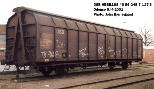 DSB Hbbillns 46 86 245 7 127-8 [P], fejlagtigt med litrering skrevet med versaler. Odense 9. april 2001.