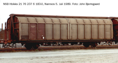 NSB Hbikks 21 RIV 76 237 6 183-0, Steinkjer 15. juli 1989